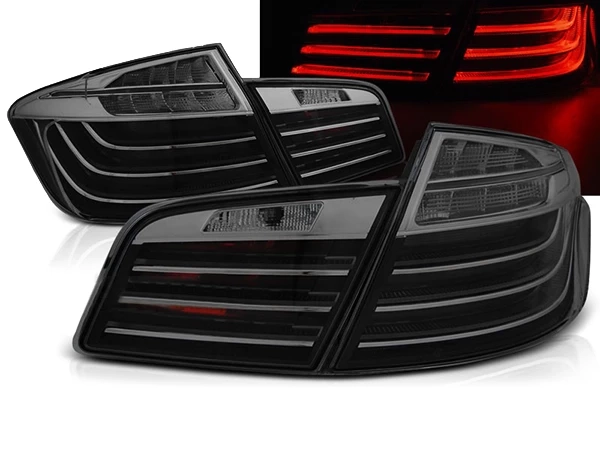 Ліхтарі задні BMW 5 F10 (10-13) LCI стиль - Led Bar (чорно-димчасті)