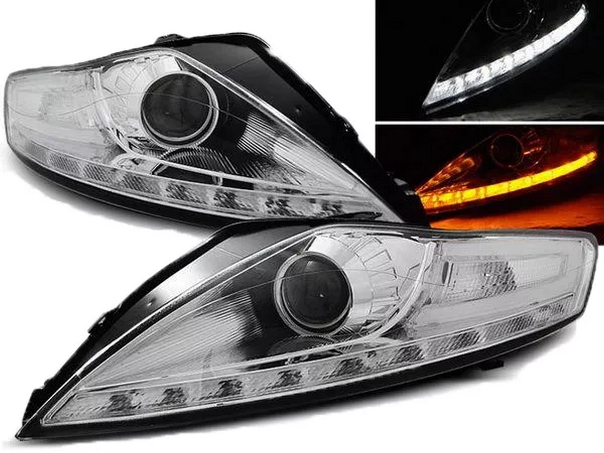 Фари Ford Mondeo Mk4 (07-10) - діодні з LED поворотами хром