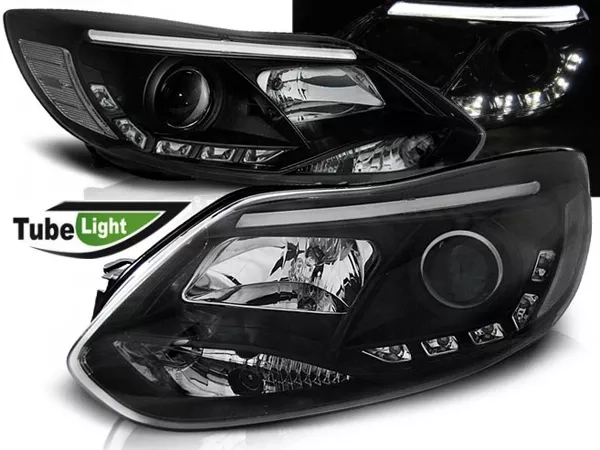 Фари Ford Focus III (11-14) - Tube Lights чорні (Sonar)