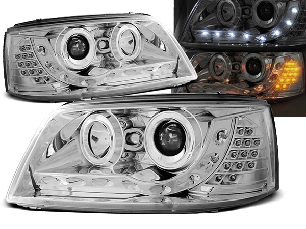 Фари хром VW T5 (03-09) - Daylight з LED поворотами