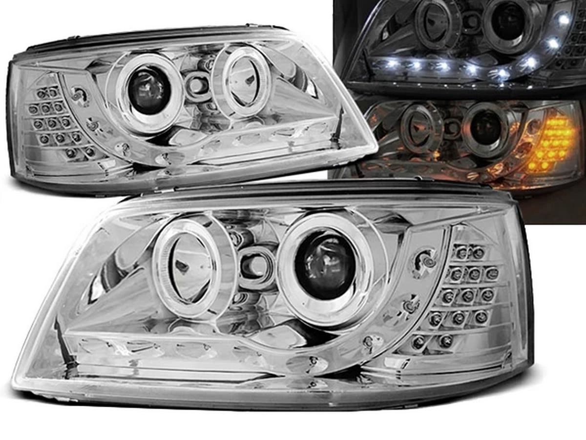 Фари хром VW T5 (03-09) - Daylight з LED поворотами