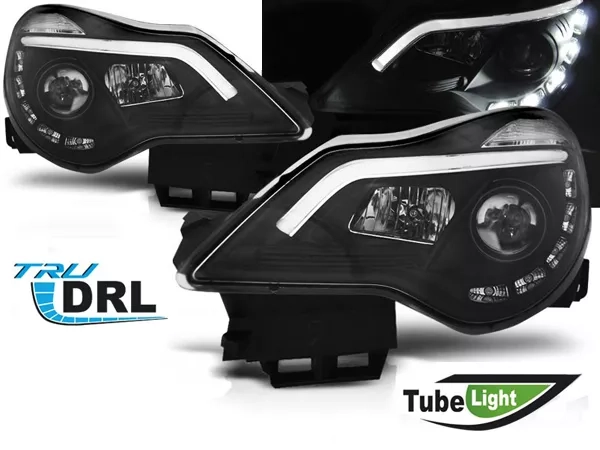 Фара Opel Corsa D (11-14) рестайлінг - Tube Light TRU DRL чорний