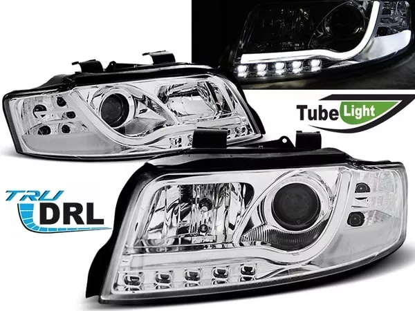 Фари Audi A4 B6 (00-04) - Tube Light TRU DRL хром