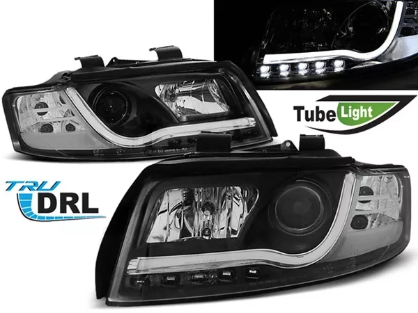 Фари Audi A4 B6 (00-04) - Tube Light TRU DRL чорні