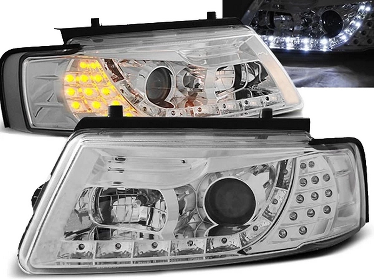 Фари хром VW Passat B5 3B (96-00) - Daylight з LED поворотами