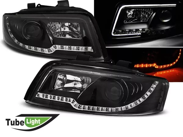 Фари Audi A4 B6 (00-04) - Tube Light LED-повороти чорні