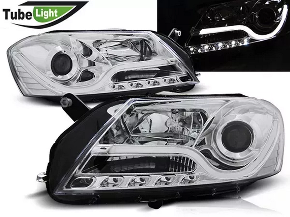 Фари VW Passat B7 (11-15) - Tube Light хром