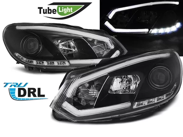 Фари VW Golf VI (08-13) - Tube Lights TRU DRL чорні