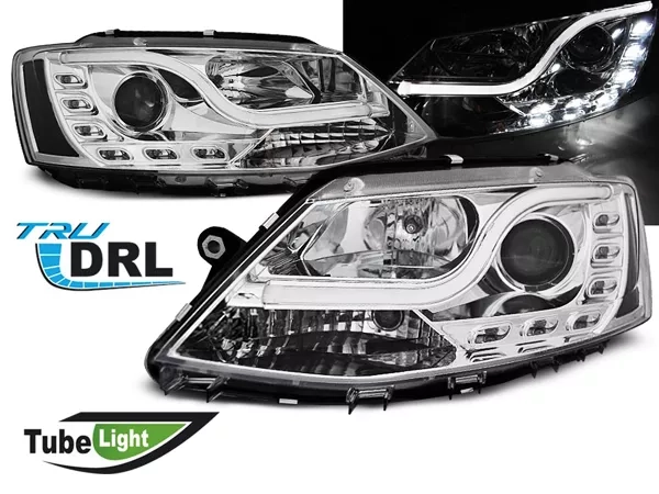Фари VW Jetta A6 (11-18) - Tube Lights TRU DRL хром (Sonar)