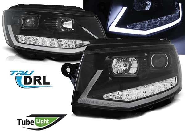 Фари чорні VW T6 (2015-) - Tube Light TRU DRL