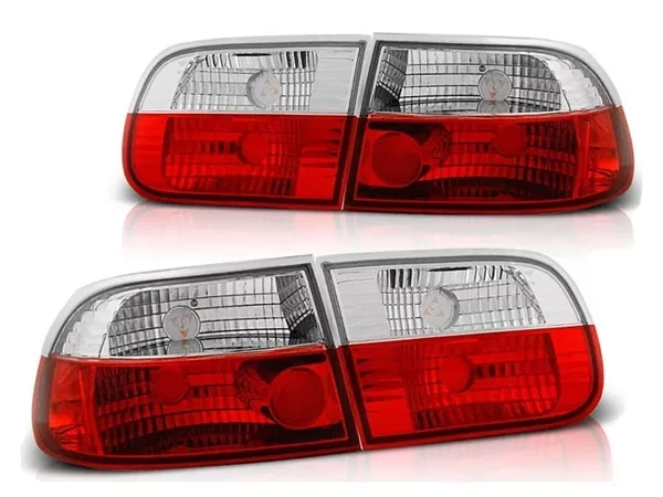 Задні ліхтарі Honda Civic V (91-95) 3D - червоно-білі