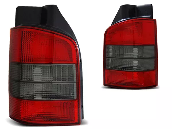 Ліхтарі задні VW T5 (03-09) ляда - червоно-димчасті