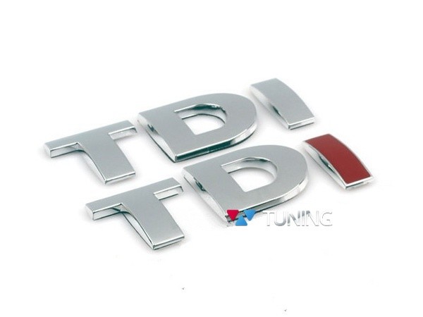 Надпись TDI VW Jetta A6 (11-18) - хром-красная