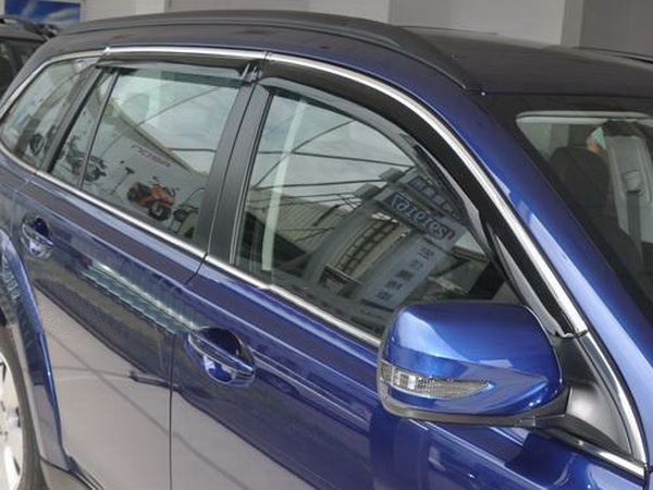 Дефлектори вікон Subaru Outback IV (BR; 10-14) - Hic (з хром молдингом)