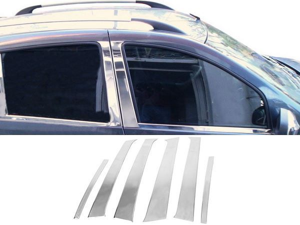 Хром молдинги дверних стійок Dacia Sandero I (B90; 08-12)