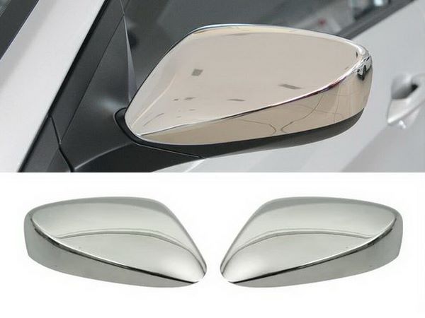 Хром накладки на зеркала Hyundai Accent Solaris (10-17) - без поворотов
