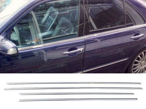 Хром нижні молдинги вікон Mercedes E W210 (95-02) Sedan