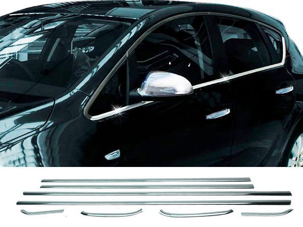 Хром нижні молдинги вікон Opel Astra J (09-15) 5D Htb