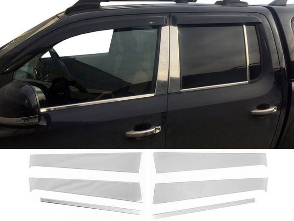 Хром молдинги дверних стійок VW Amarok I (10-20) 4D