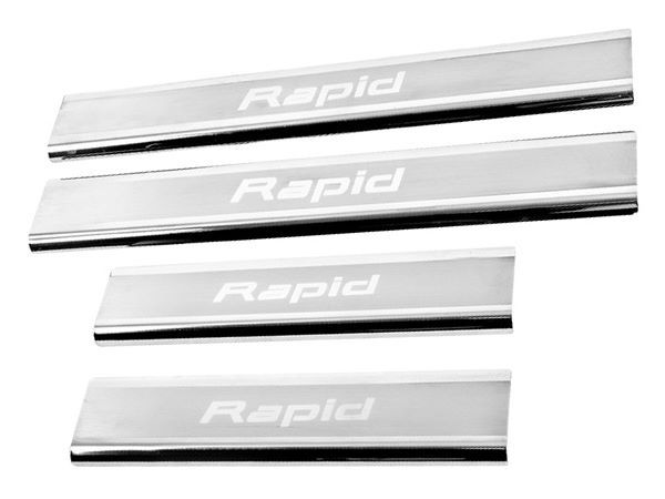 Накладки на пороги Skoda Rapid (12-19) - Lazer стиль
