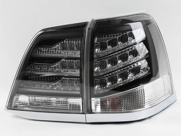 Фонари задние TOYOTA LC 200 (07-15) - Lexus стиль чёрные