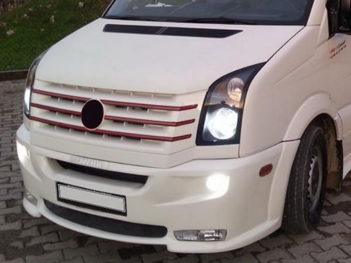 Накладка на передний бампер VW Crafter (13-16) - Era клыки