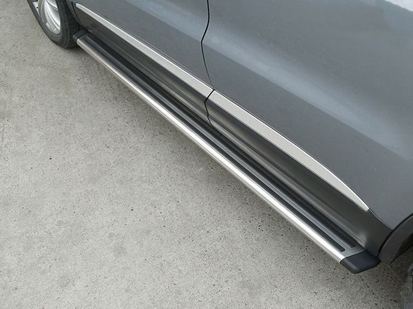 Пороги боковые VW Tiguan I (07-15) - OEM (две полосы)