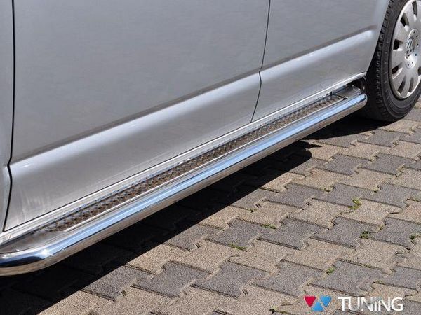 Пороги боковые VW T6 (2015-) - PREMIUM стиль