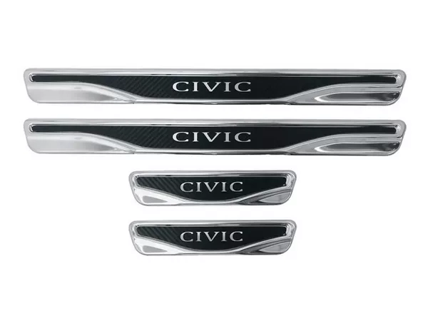 Накладки на пороги Honda Civic 9 (12-15) Sedan - Nitto (карбон стиль)