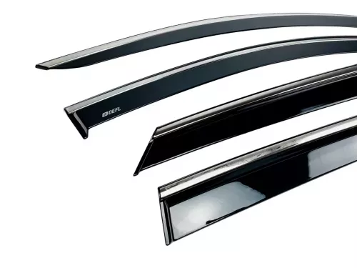 Дефлектори вікон Peugeot 3008 I (T84; 09-16) - Hawk (з хром молдингом) 3