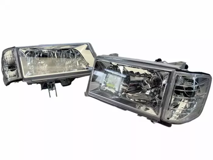 Фары с поворотами Mercedes C W201 (190) (82-93) - хром 6