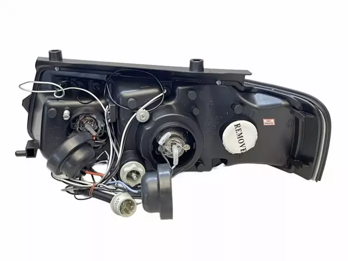 Фары чёрные VW Passat B5 3B (96-00) - ангельские глазки LED 3