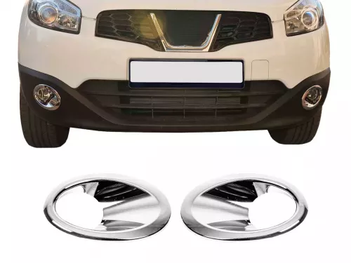 Хром накладки на противотуманки Nissan Qashqai I J10/+2 (10-13) рестайлинг 1