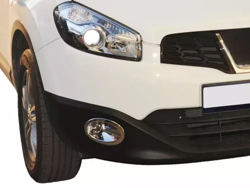 Хром накладки на противотуманки Nissan Qashqai I J10/+2 (10-13) рестайлинг 4