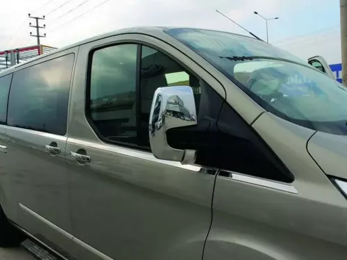 Хром накладки на дзеркала Ford Custom (13-23) - нержавіюча сталь 4