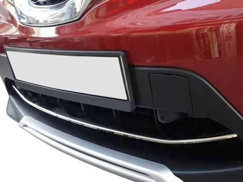 Хром на передний бампер Nissan Qashqai II (J11; 14-17) - Carmos 4