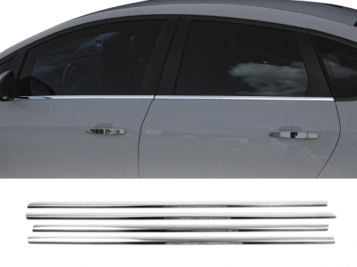 Хром нижние молдинги окон Opel Astra H (04-14) Sedan - Carmos 1