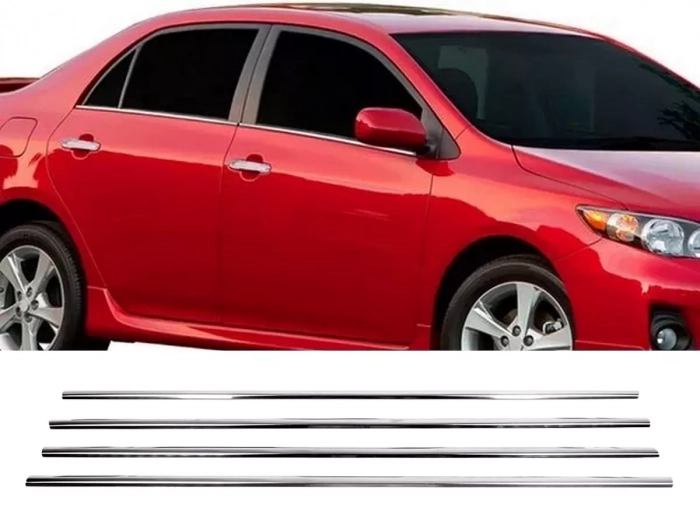 Хром нижні молдинги вікон Toyota Corolla X (07-13) Sedan - Carmos 1