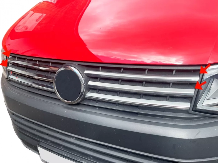 Хром накладки на решётку VW T6 (15-19) - Carmos (4 шт) 4