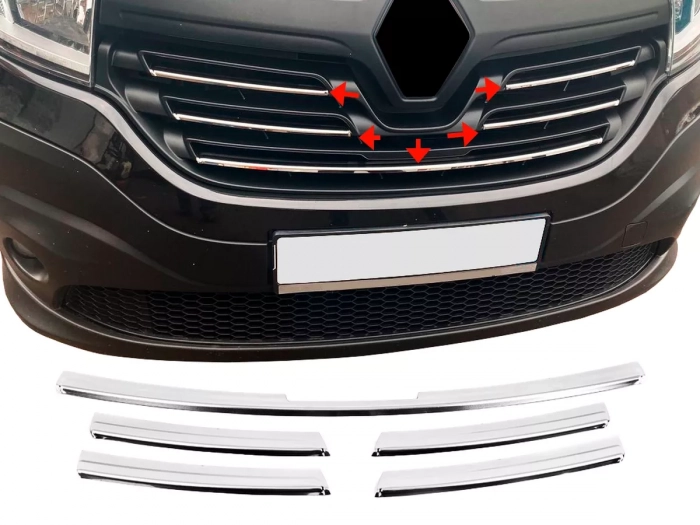 Хром накладки на решітку Renault Trafic III (14-19) - Carmos 1
