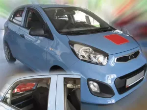 Дефлекторы окон KIA Picanto II (TA; 11-17) 5D - Heko (вставные) 4