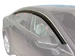 Дефлектори вікон Mazda 6 III (GJ; 12-24) Седан - Hic (з хром молдингом)