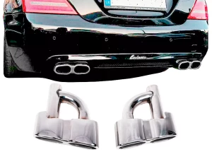 Насадки на глушник Mercedes S W221 (05-13) - S65 AMG стиль