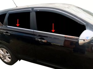 Хром нижние молдинги окон Nissan Qashqai I (J10; 07-13) - Carmos