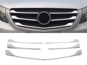 Хром накладки на решётку Mercedes Vito / V W447 (14-19) - Carmos (серебряные)