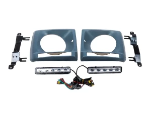 Рамки на фары Mercedes G W463 (02-12) - с DRL 5 LED (под покраску)