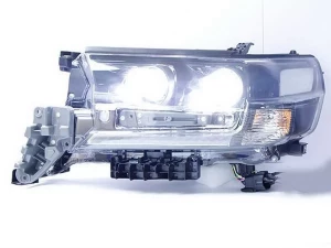 Фары линзовые Toyota LC 200 (16-21) - LED DRL чёрные 5