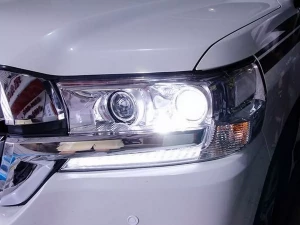 Фары линзовые Toyota LC 200 (16-21) - LED DRL чёрные 7