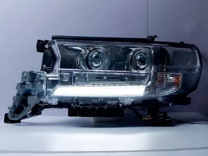 Фари лінзові Toyota LC 200 (16-21) - LED DRL хром 2