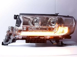 Фари лінзові Toyota LC 200 (16-21) - LED DRL хром 3